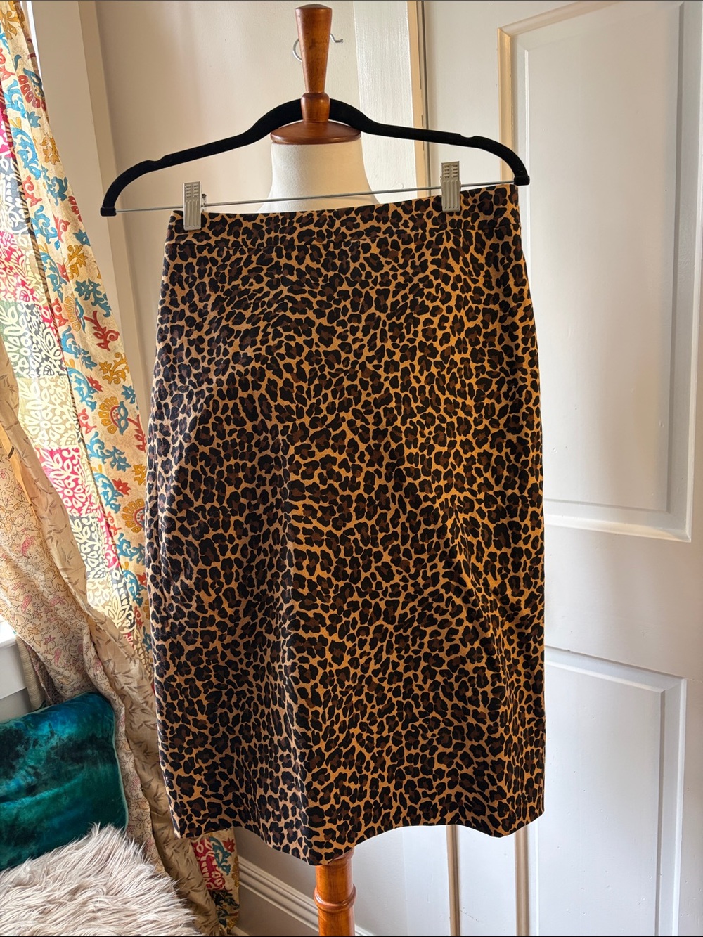 J. Crew Leopard Print Midi Skirt